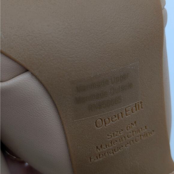 Open Edit Saydee Block Heel Sandal Knot Front Women's Brown Size US6M EU37 - Picture 9 of 10